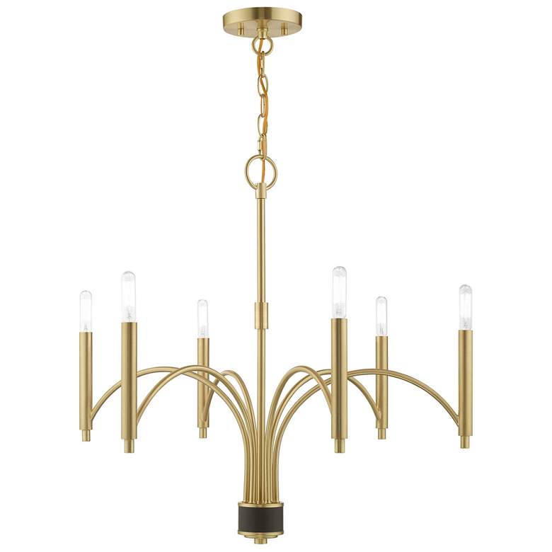 Image 2 Livex Wisteria 26" Wide 6-Light Satin Brass Chandelier