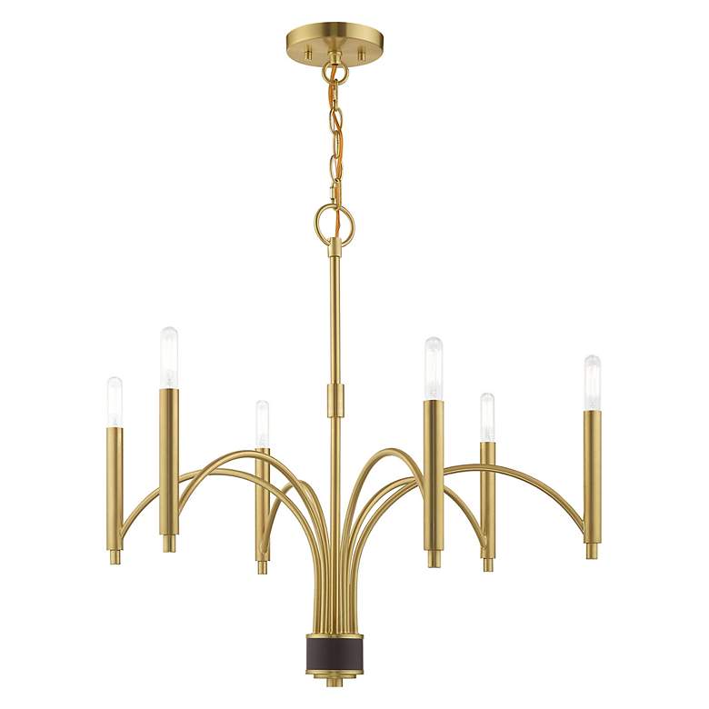Image 4 Livex Wisteria 26" Wide 6-Light Satin Brass Chandelier more views