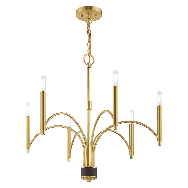 Image 5 Livex Wisteria 26" Wide 6-Light Satin Brass Chandelier more views