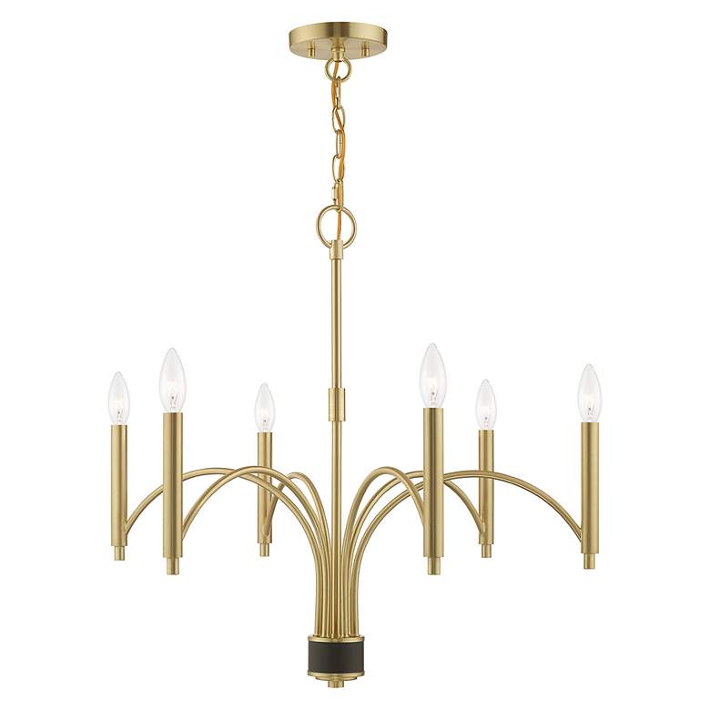 Image 6 Livex Wisteria 26" Wide 6-Light Satin Brass Chandelier more views
