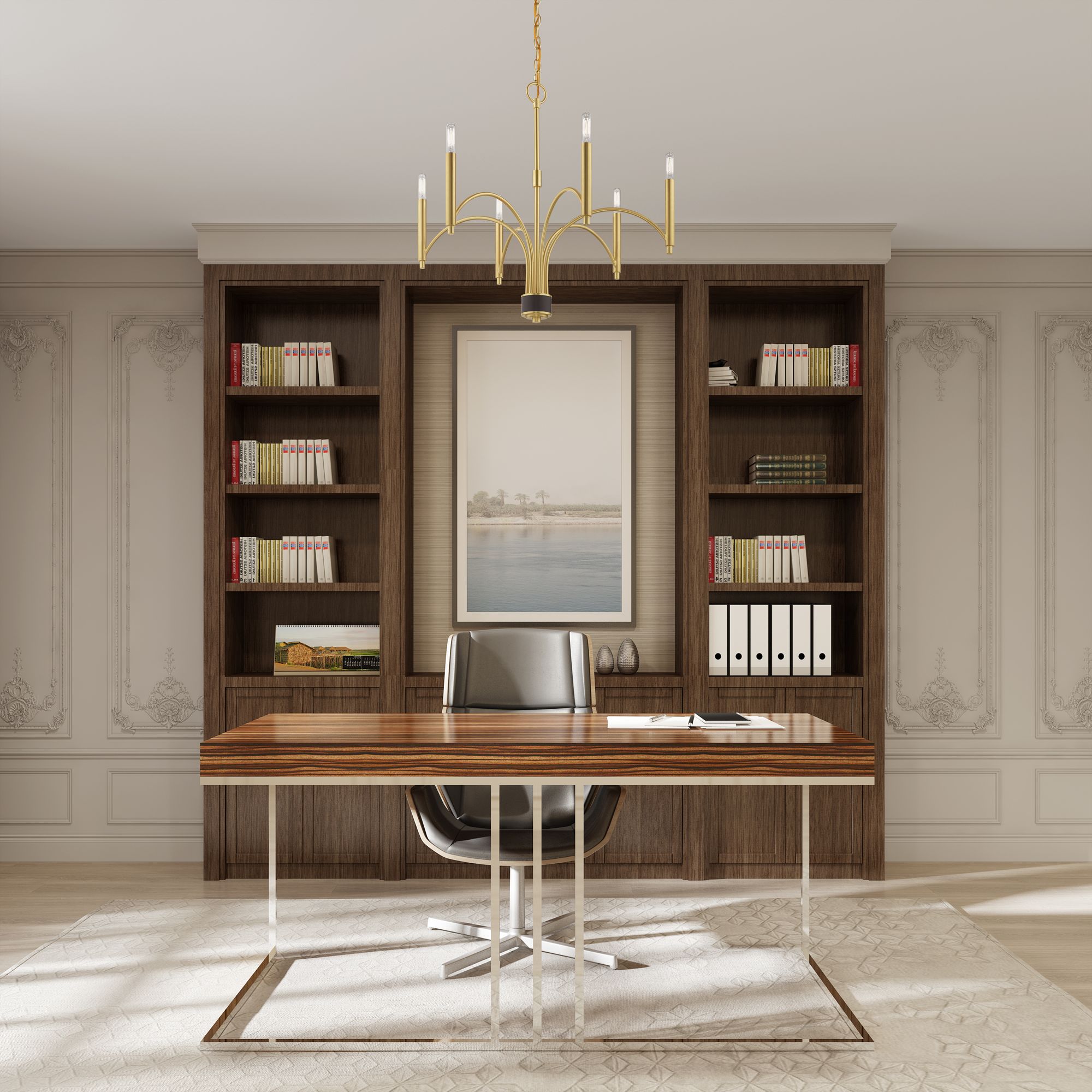 Livex Wisteria 26" Wide 6-Light Satin Brass Chandelier