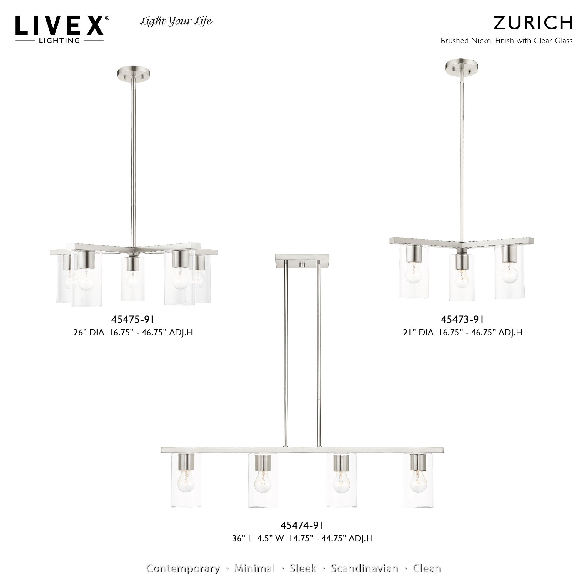Image 3 Livex Zurich 35 1/2" Wide Brushed Nickel 4-Light Bath Light more views