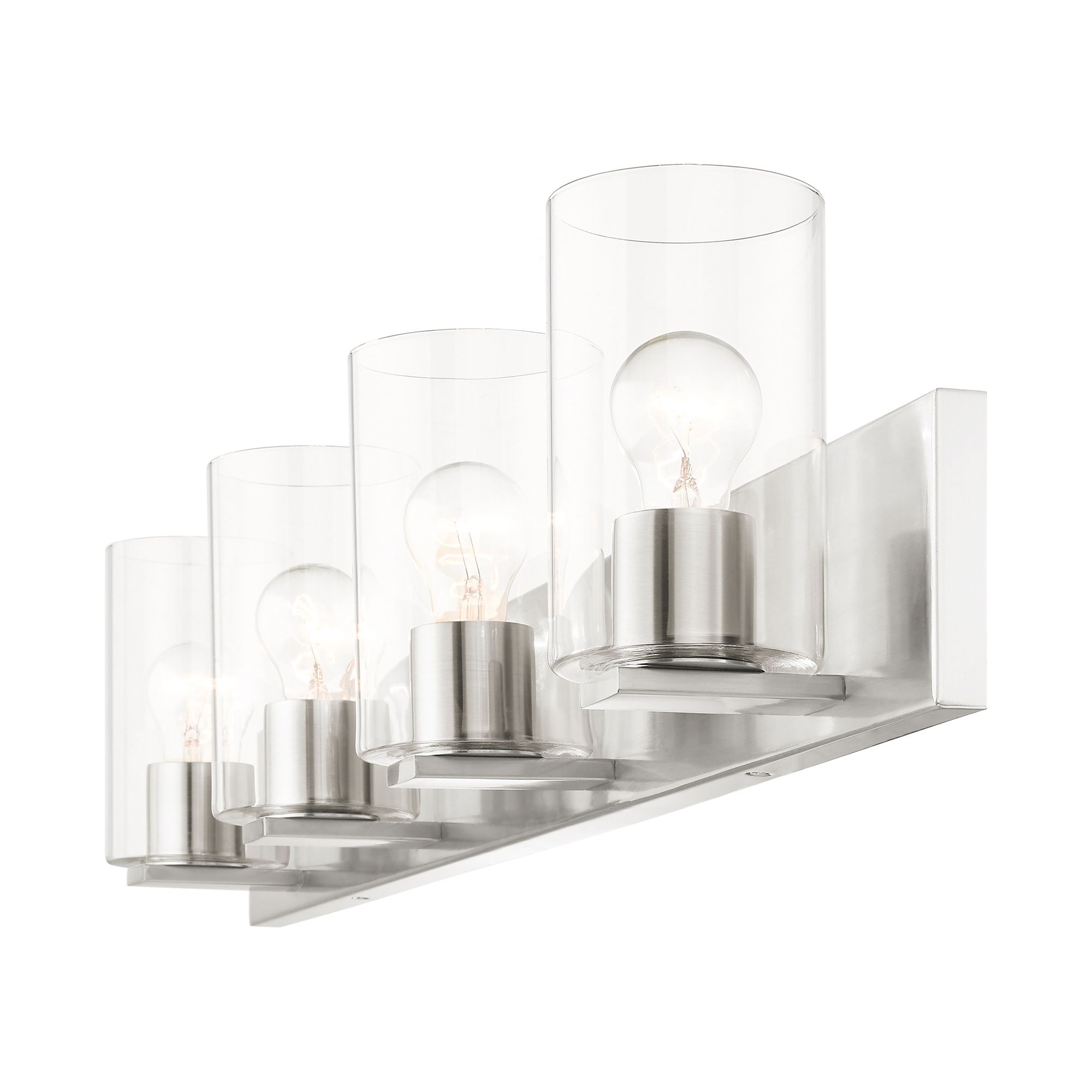 Livex Zurich 35 1/2" Wide Brushed Nickel 4-Light Bath Light