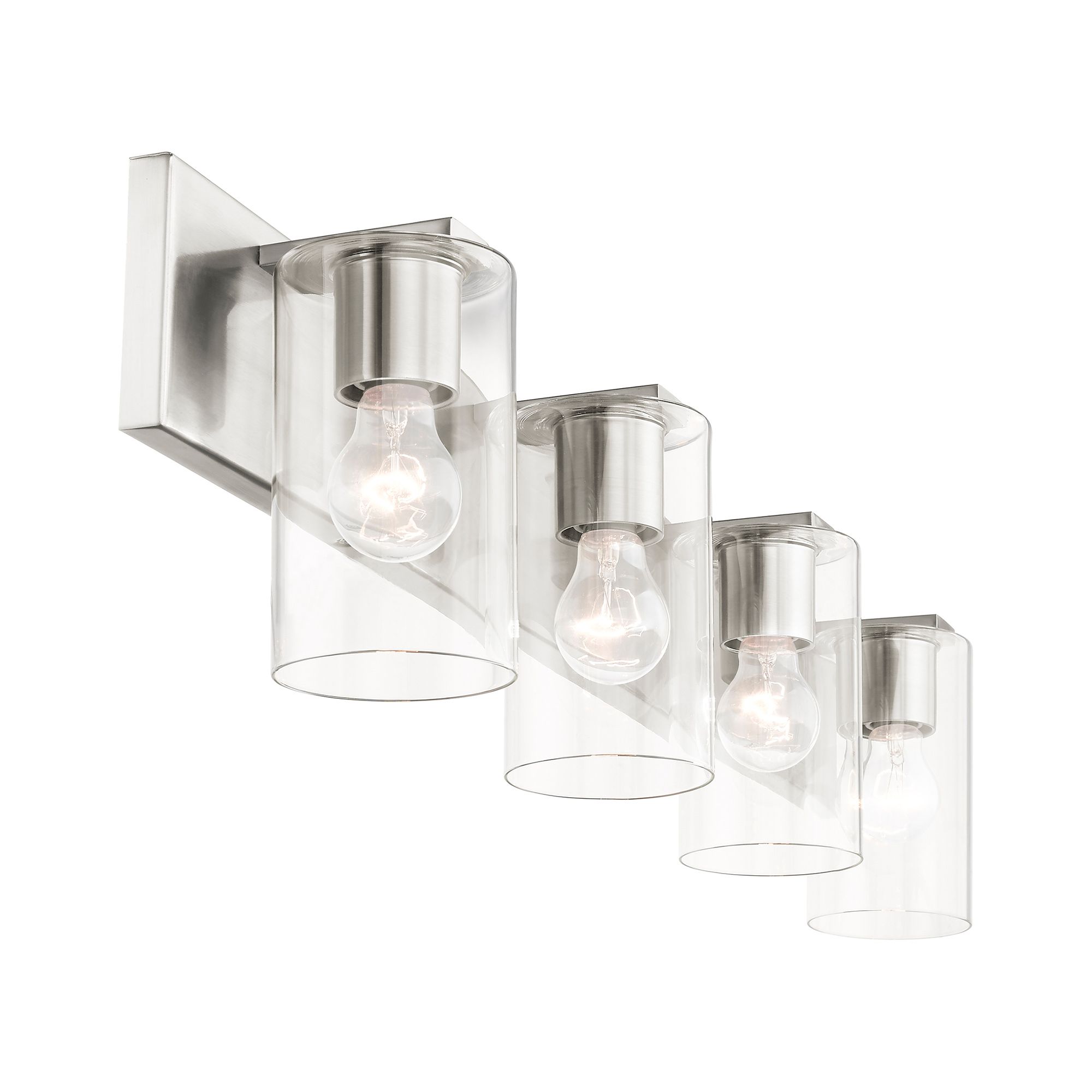 Livex Zurich 35 1/2" Wide Brushed Nickel 4-Light Bath Light
