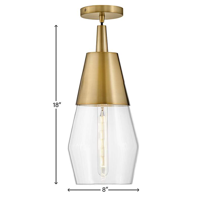 Image 6 Livie 8" Wide Lacquered Brass Convertible Mini Pendant more views