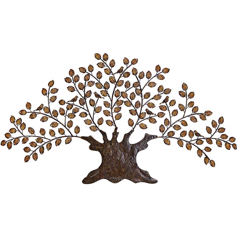 Image 1 Living Forest 75 inch Wide Rust Finish Metal Tree Wall Art