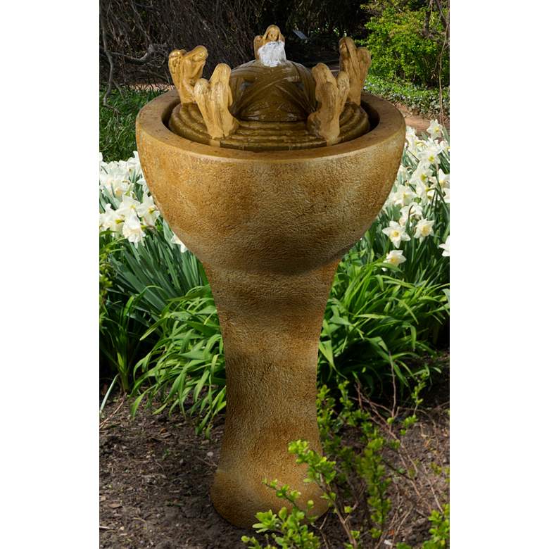 Image 1 Living Waters 42 1/2 inch Stone Angels Patio Bubbler Fountain