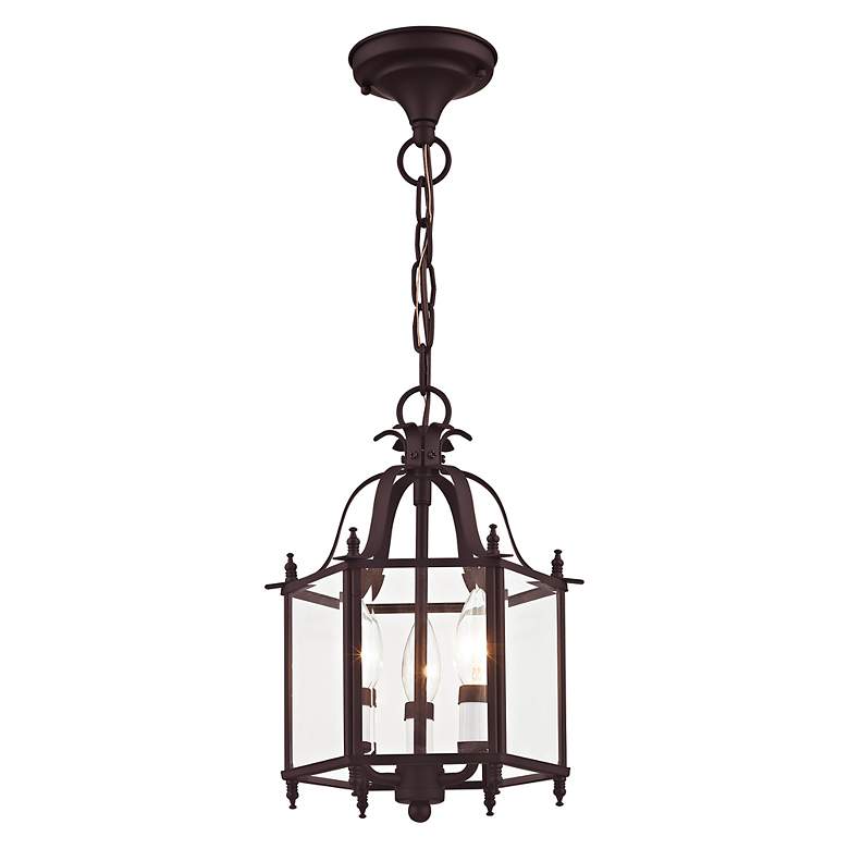 Image 3 Livingston 10-in W Bronze Clear Glass Semi-Flush Mount Light more views