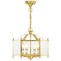 Livingston 12" Wide Polished Brass 4-Light Pendant