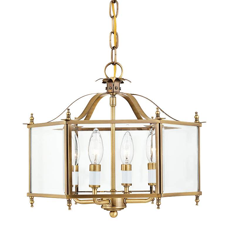 Image 3 Livingston 15 1/2" Wide Antique Brass 4-Light Chandelier