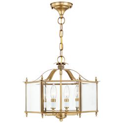 Livingston 15 1/2" Wide Antique Brass 4-Light Chandelier