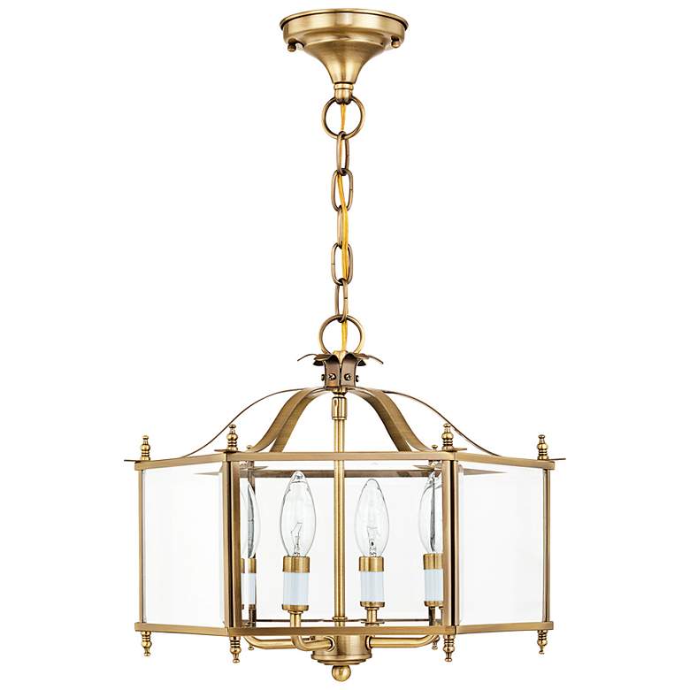 Image 5 Livingston 15 1/2" Wide Antique Brass 4-Light Chandelier more views