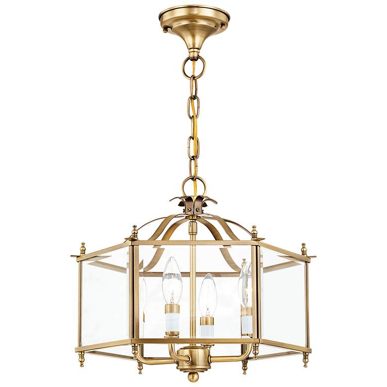 Image 6 Livingston 15 1/2" Wide Antique Brass 4-Light Chandelier more views