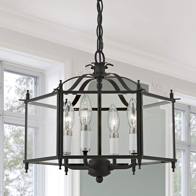 Image 2 Livingston 15 1/2" Wide Black and Nickel 4-Light Chandelier