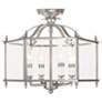 Livingston 15 1/2"W Brushed Nickel Convertible Ceiling Light