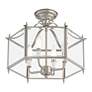 4_Livingston 15 1/2"W Brushed Nickel Convertible Ceiling Light more views