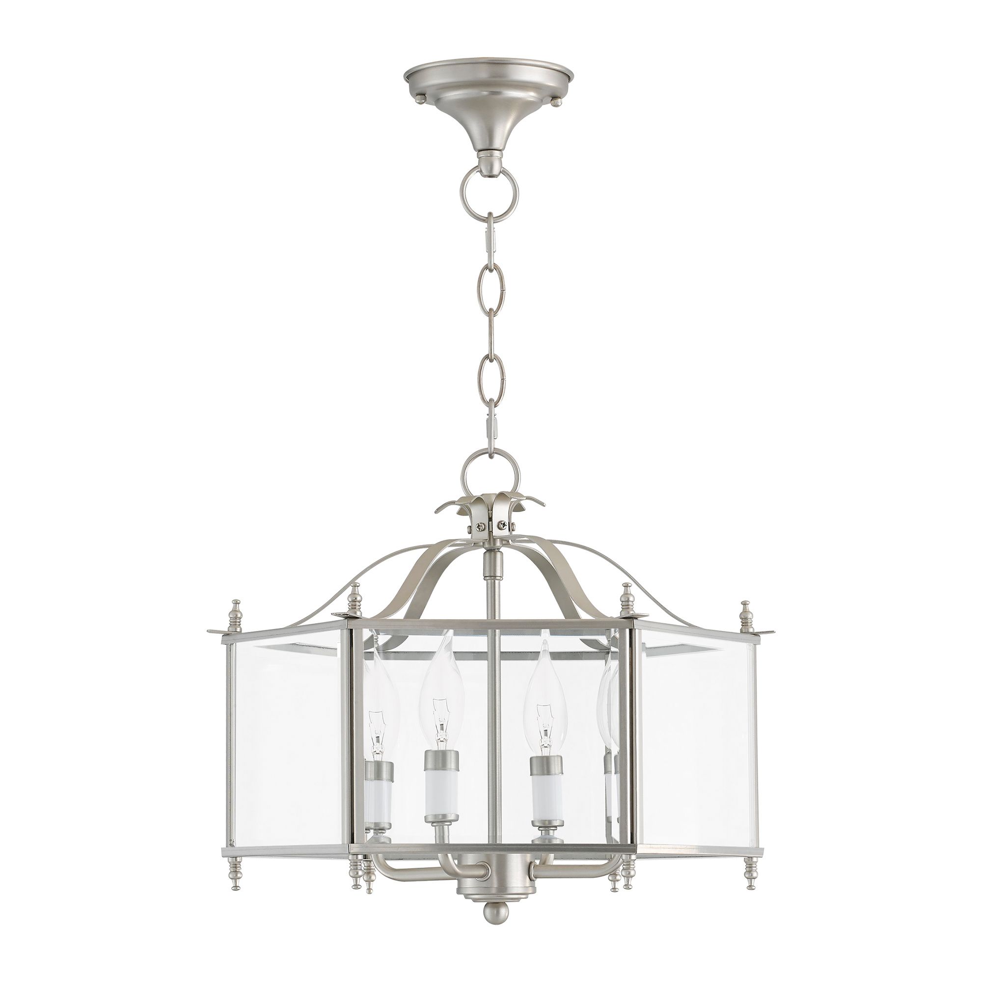 Livingston 15 1/2"W Brushed Nickel Convertible Ceiling Light
