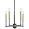 Livingston 17" Wide Matte Black and Brass 5-Light Chandelier