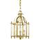 Livingston 9.5-in Polished Brass Clear Glass Lantern Pendant