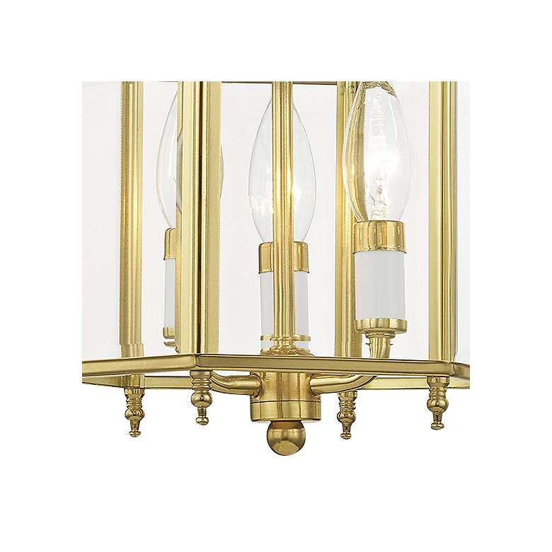 Image 4 Livingston 9.5-in Polished Brass Clear Glass Lantern Pendant more views