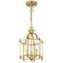Livingston 9.5-in Polished Brass Clear Glass Lantern Pendant in scene