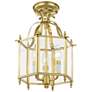 Livingston 9.5-in Polished Brass Clear Glass Lantern Pendant in scene