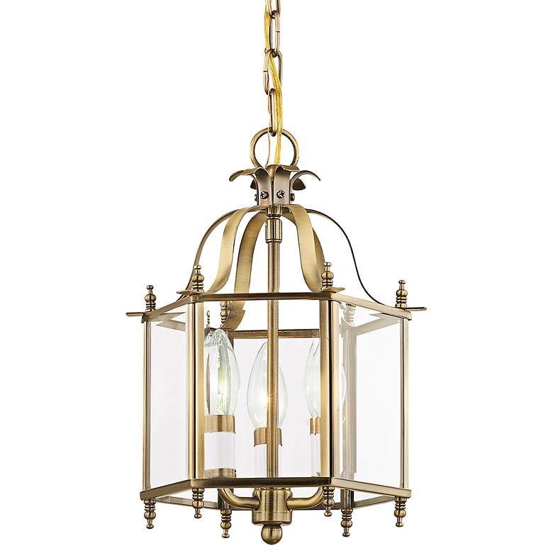 Image 3 Livingston 9 1/2" Wide Antique Brass 3-Light Mini Pendant