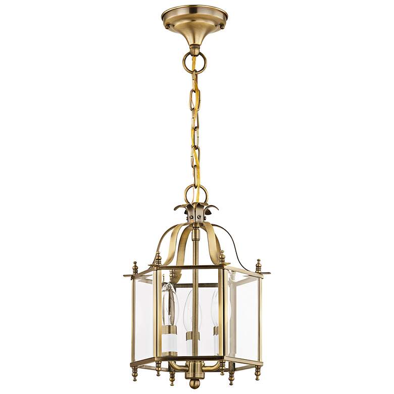 Image 5 Livingston 9 1/2" Wide Antique Brass 3-Light Mini Pendant more views