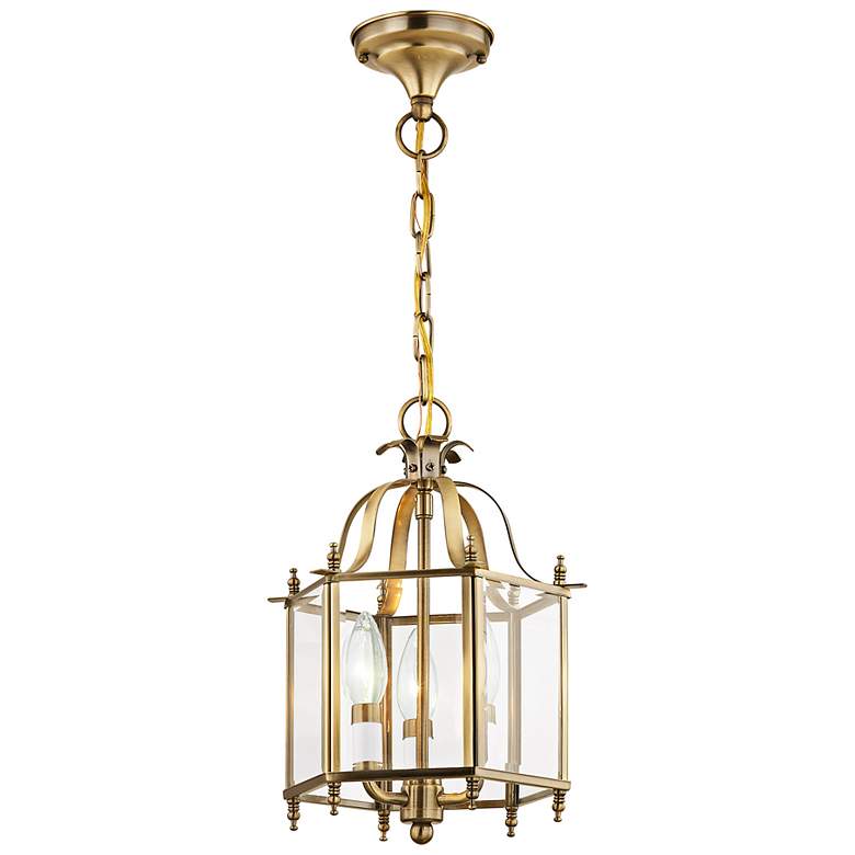 Image 6 Livingston 9 1/2" Wide Antique Brass 3-Light Mini Pendant more views