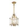 Livingston 9 1/2" Wide Antique Brass 3-Light Mini Pendant in scene