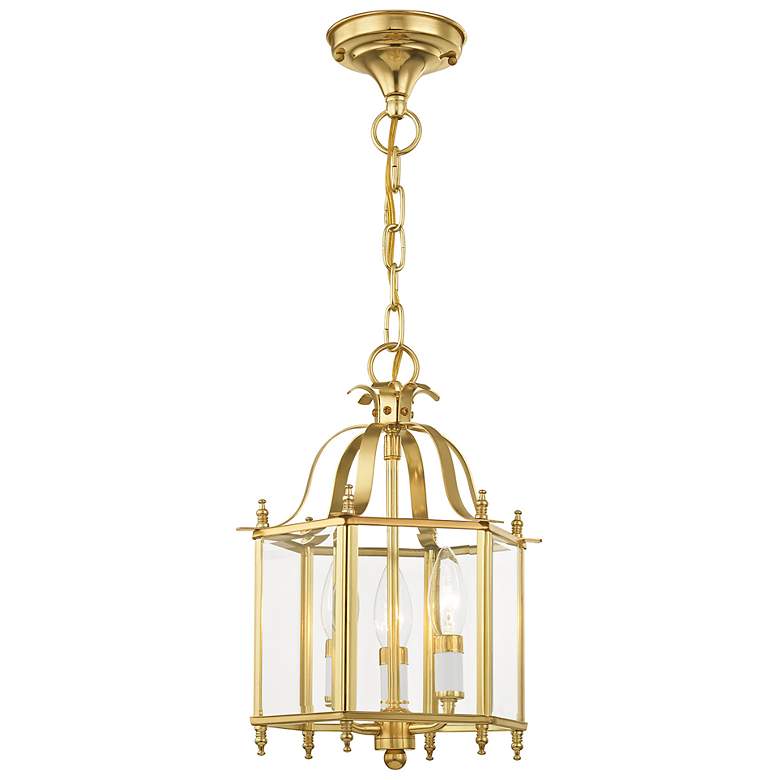 Image 3 Livingston 9 1/2" Wide Polished Brass 3-Light Mini Pendant