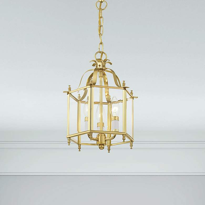 Image 2 Livingston 9 1/2" Wide Polished Brass 3-Light Mini Pendant