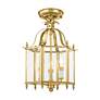 6_Livingston 9 1/2" Wide Polished Brass 3-Light Mini Pendant more views
