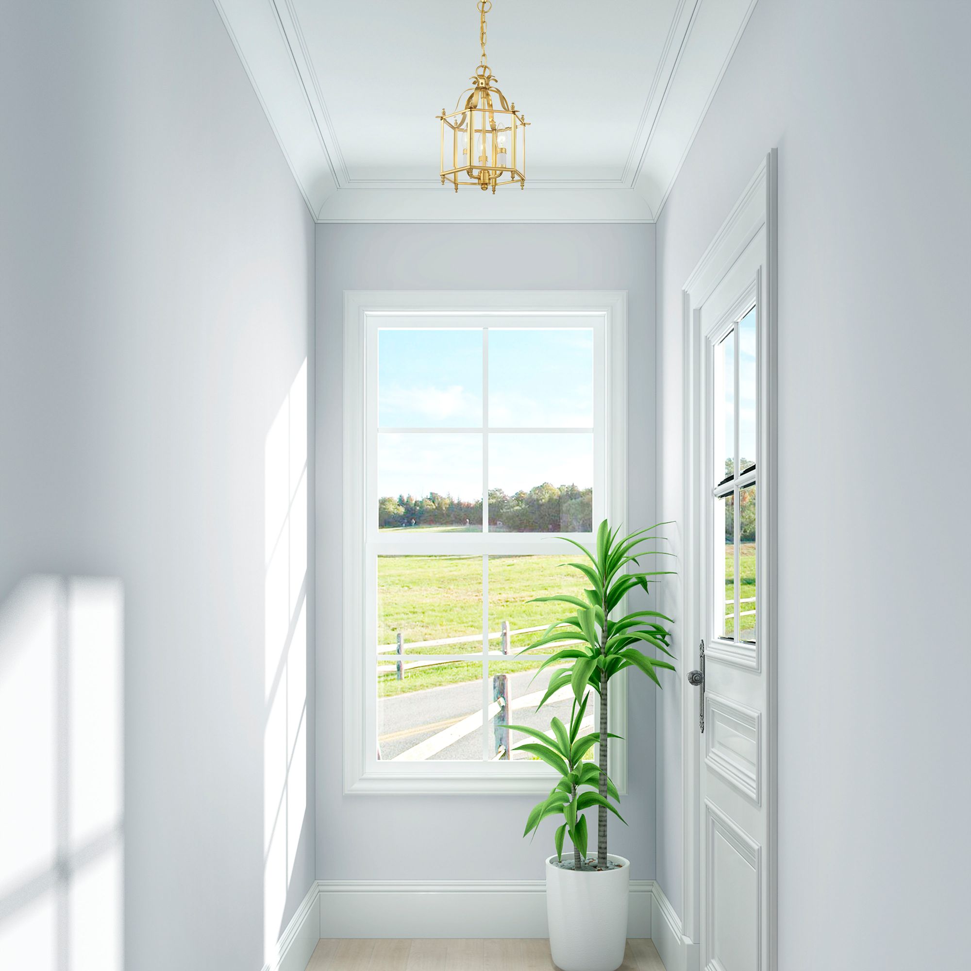 Livingston 9 1/2" Wide Polished Brass 3-Light Mini Pendant in scene