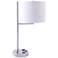 Livonia 20" White and Brushed Nickel 2-Outlet Modern Desk Lamp