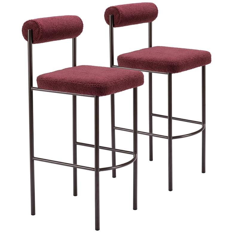 Image 1 Livorno Barstool Red & Bronze