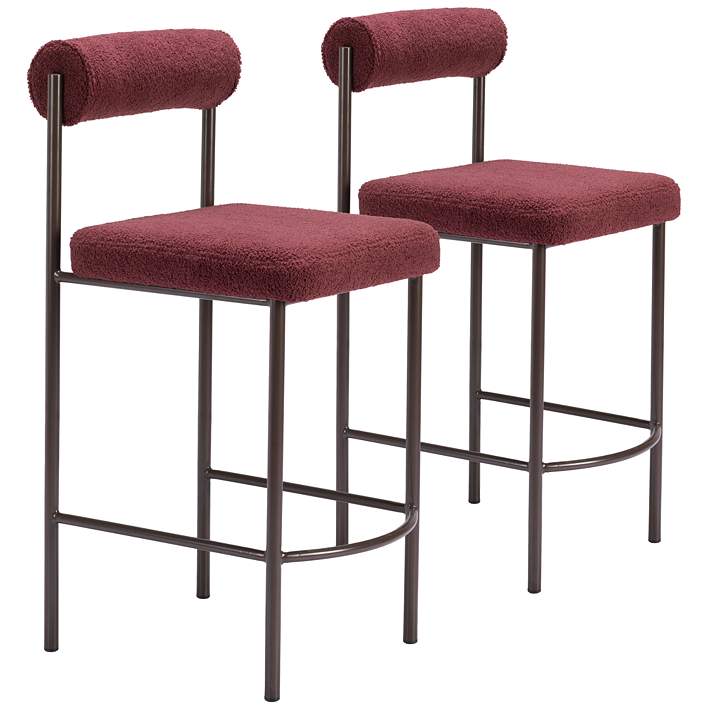 Livorno Counter Stool (Set of 2) Red Bronze #9025A Lamps Plus