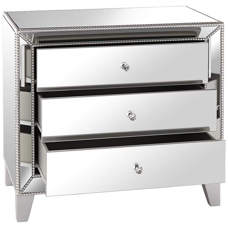Image 4 Liza 30" Wide Mirrored 3-Drawer Accent Table more views