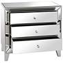 Liza 30" Wide Mirrored 3-Drawer Accent Table in scene