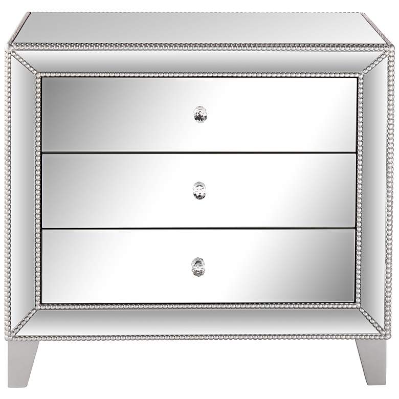 Image 5 Liza 30 inch Wide Mirrored 3-Drawer Accent Table more views