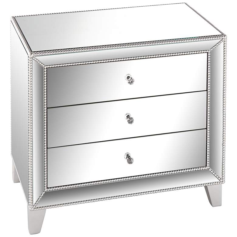 Image 7 Liza 30 inch Wide Mirrored 3-Drawer Accent Table more views