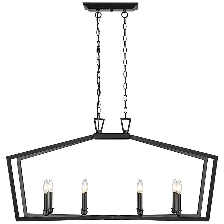 Image 1 Lizabeth 42" Wide Matte Black 8-Light Linear Chandelier