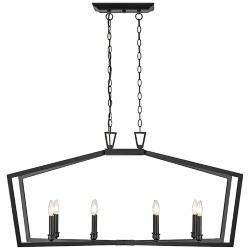 Lizabeth 42" Wide Matte Black 8-Light Linear Chandelier