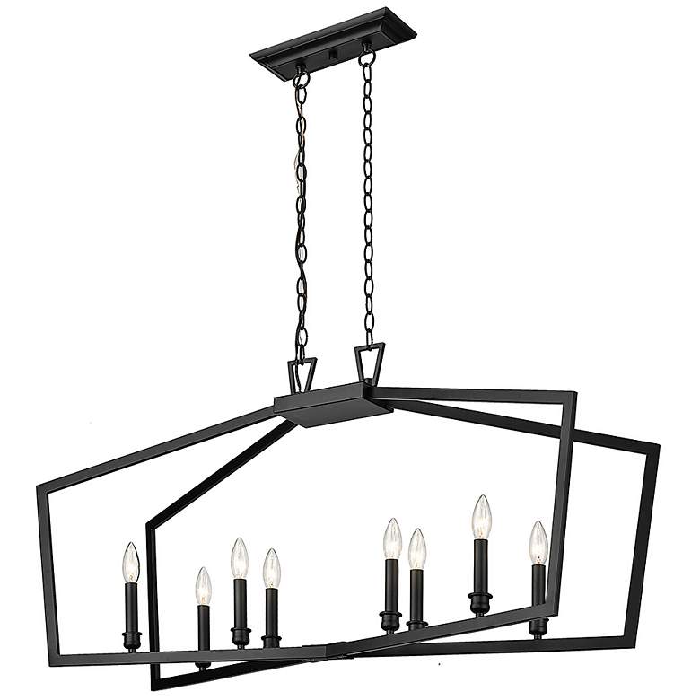 Image 5 Lizabeth 42" Wide Matte Black 8-Light Linear Chandelier more views