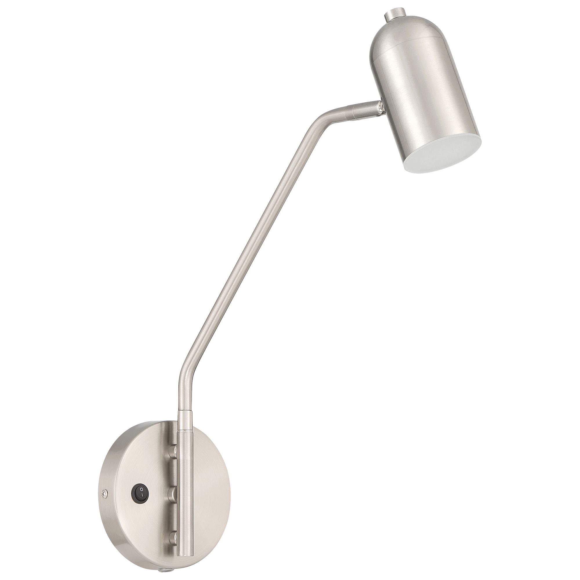 Lizbo Brushed Steel LED Reading Light Wall Lamp