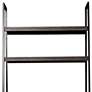 3_Lizvan 33" Wide Brown Wood Shelf Writing Desk with Wireless Charger more views