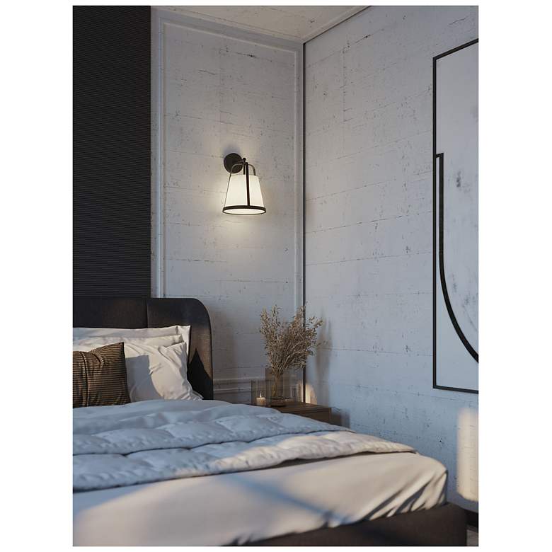 Image 2 Lizzette 15" High Black LED Sconce more views