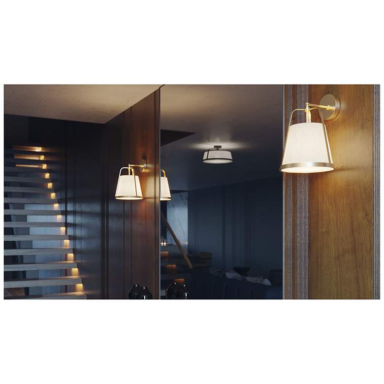 Image 2 Lizzette 15" High Light Antique Brass LED Sconce more views