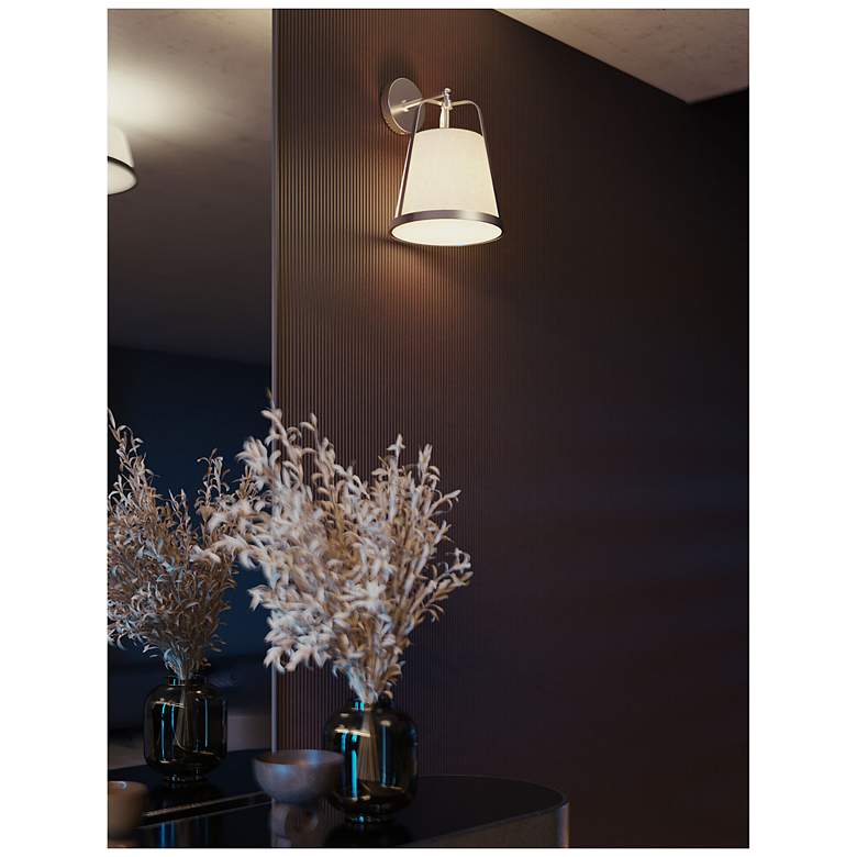 Image 2 Lizzette 15" High Satin Nickel LED Sconce more views