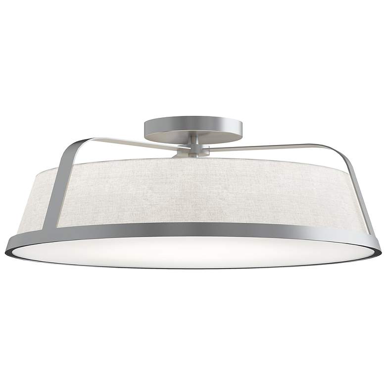 Image 1 Lizzette 18" Wide Satin Nickel LED Ceiling Semi Flush